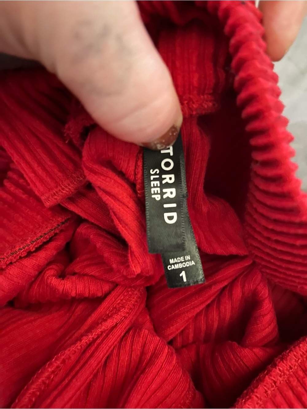 torrid Red Ribbed Drawstring Joggers - Picture 2 of 2